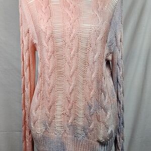 And the Why Women's Sweater Distressed Pink/purple Sz S/M Whimsigoth Fairygoth‎